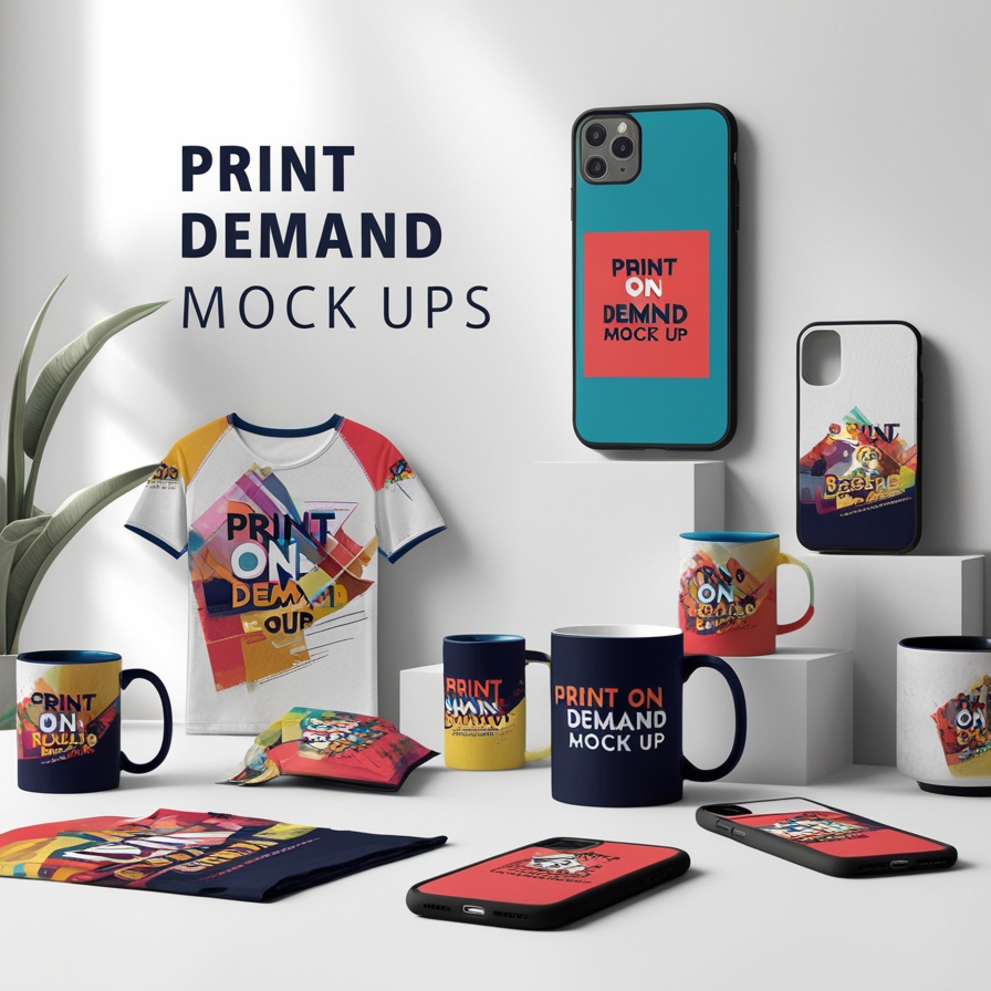 Custom t-shirts and mugs from print  -on - demand business.